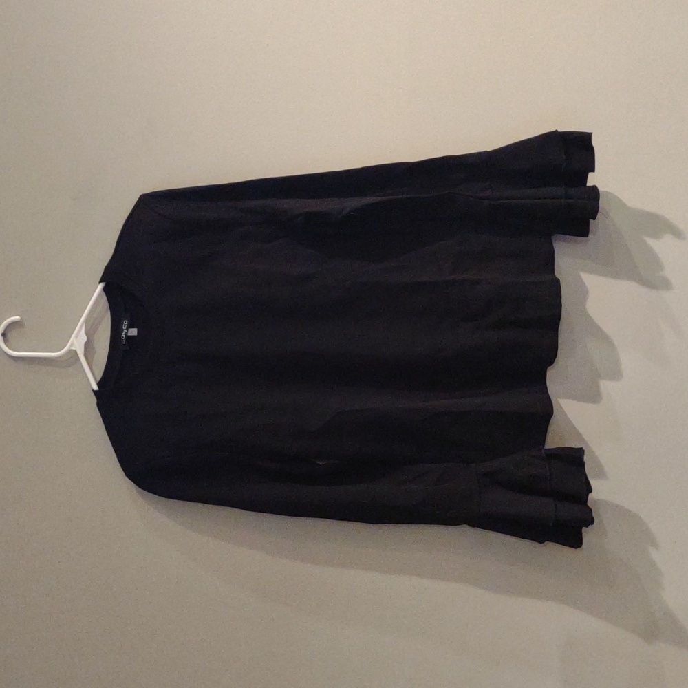 CQ‎ by CQ women's large black long bell sleeve cotton/spandex top